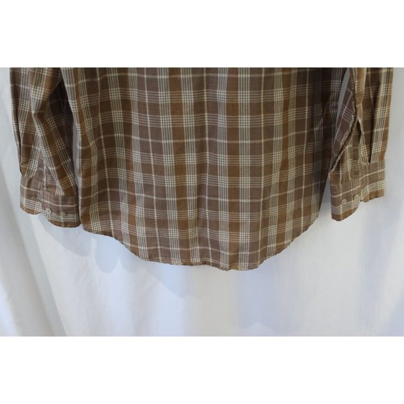 Vintage Bostwicks for Men Brown Plaid Short Sleeve Button Down Shirt M - Picture 9 of 11